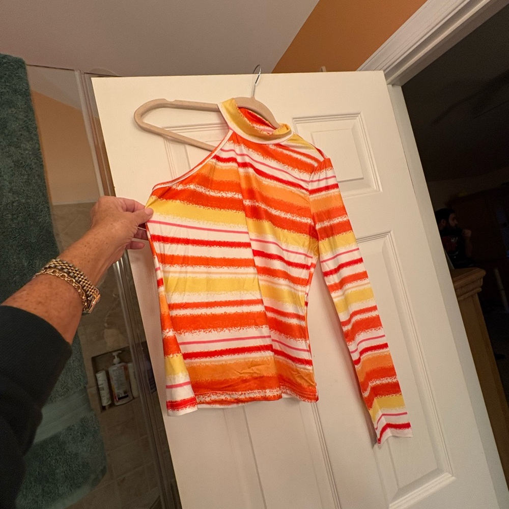 SHEIN Vibrant Striped Long Sleeve Top